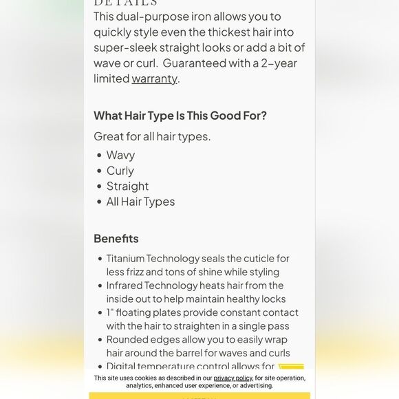 Drybar The Tress Press 1 Straightening Iron